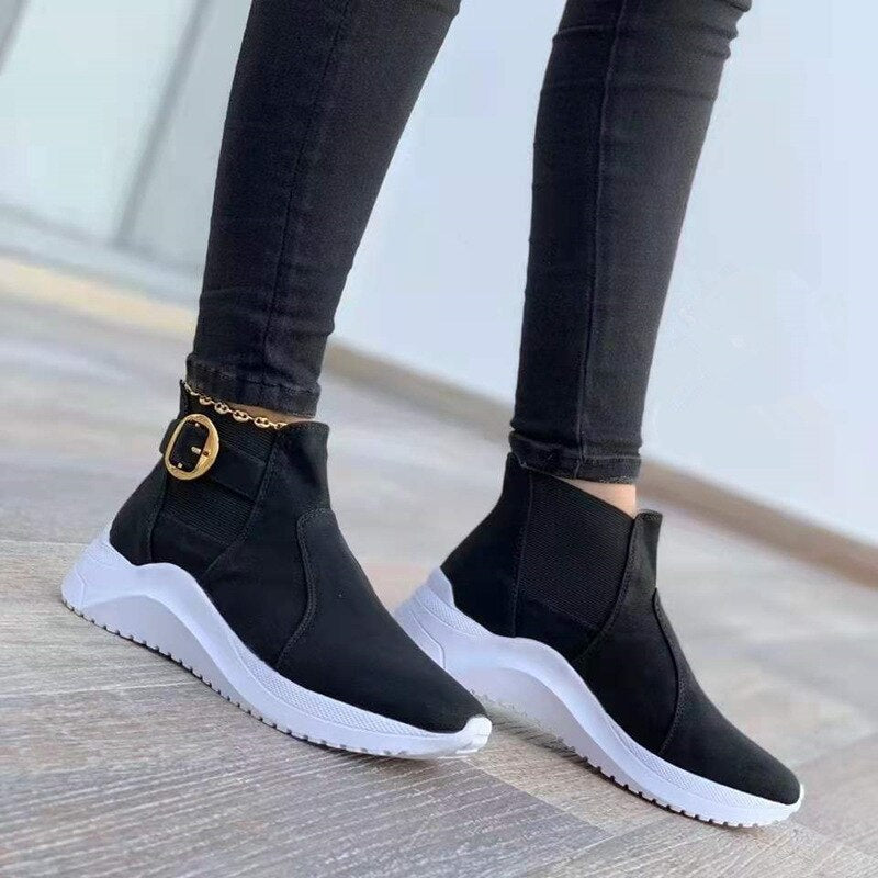 R&B | Elegante Plateau-Stiefeletten für Frauen – Trendy & Vielseitiger Stil