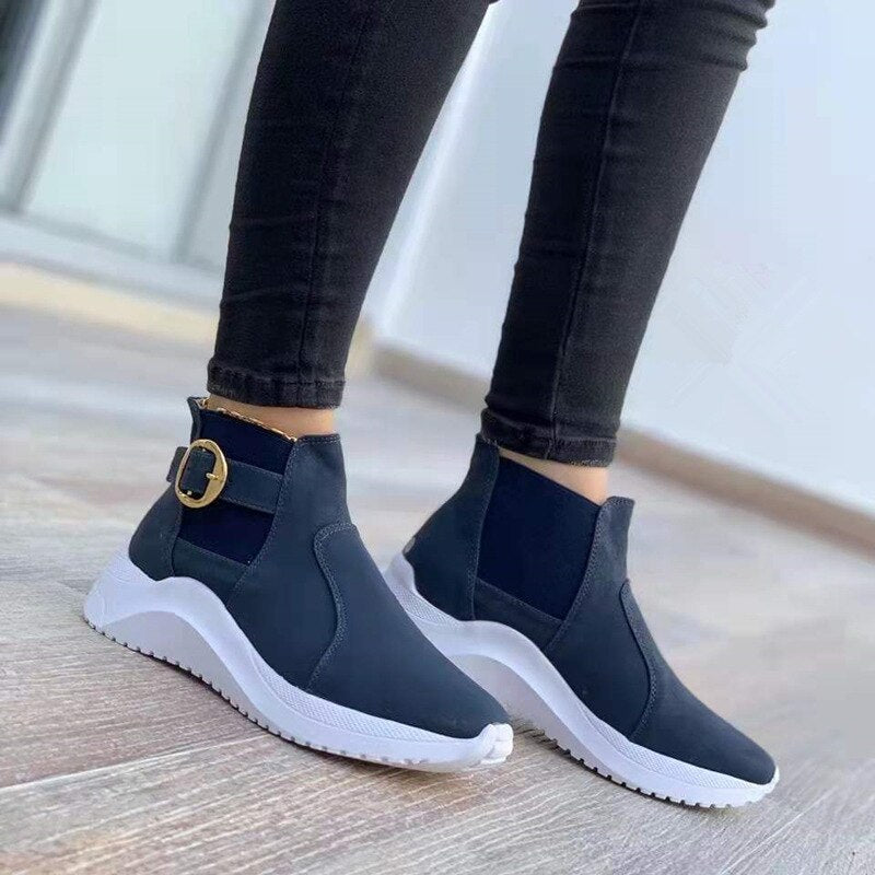 R&B | Elegante Plateau-Stiefeletten für Frauen – Trendy & Vielseitiger Stil