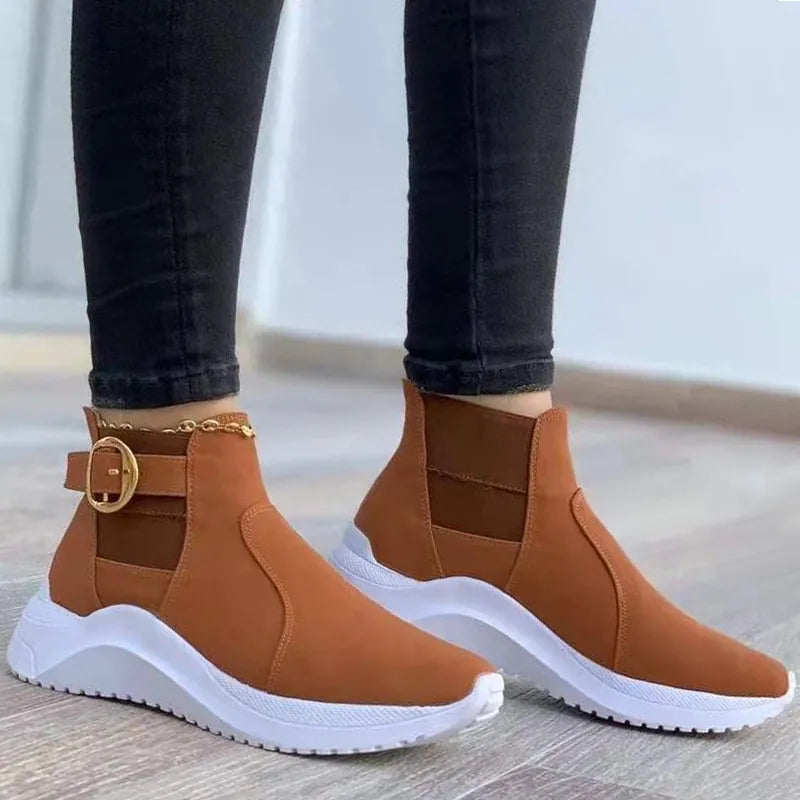R&B | Elegante Plateau-Stiefeletten für Frauen – Trendy & Vielseitiger Stil