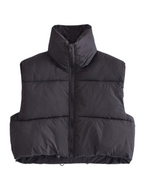 R&B | Kurz Geschnittene Puffjacke - Hochkragen Reißverschluss-Design