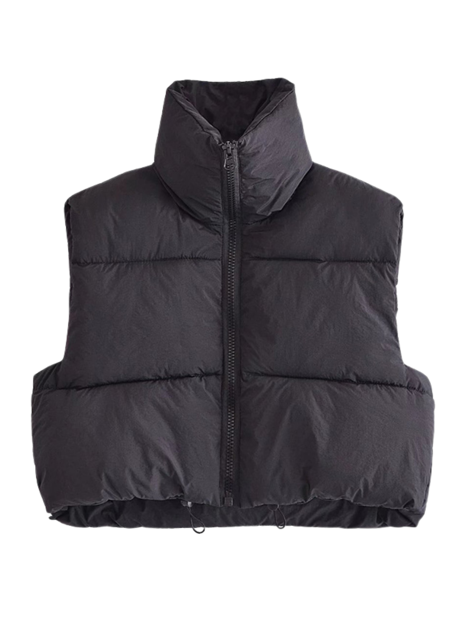 R&B | Kurz Geschnittene Puffjacke - Hochkragen Reißverschluss-Design
