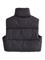 R&B | Kurz Geschnittene Puffjacke - Hochkragen Reißverschluss-Design