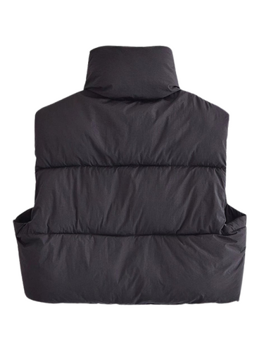 R&B | Kurz Geschnittene Puffjacke - Hochkragen Reißverschluss-Design