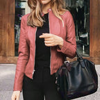 R&B | Damen Lederjacke Mit Taillierter Passform
