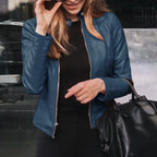 R&B | Damen Lederjacke Mit Taillierter Passform