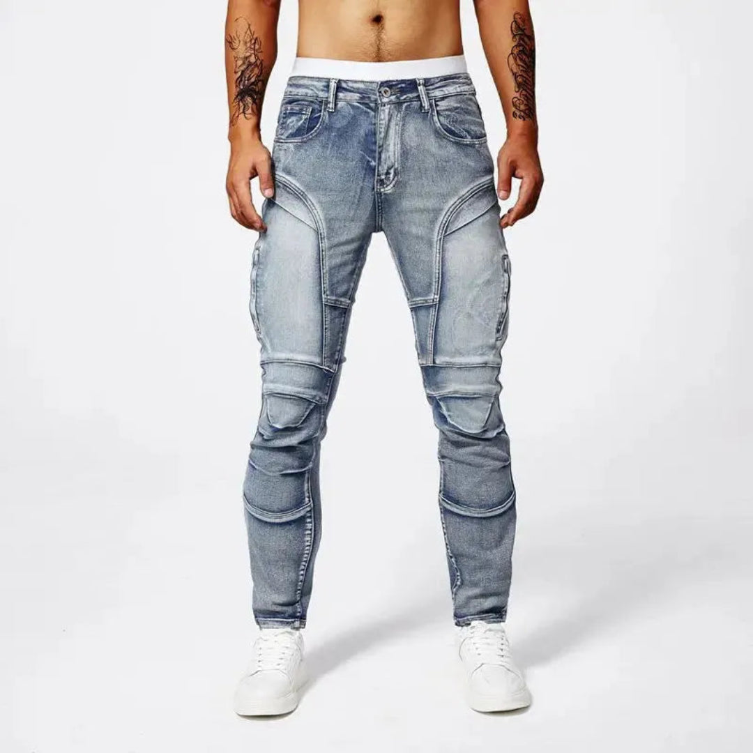 R&B | Fit Moto Jeans Aus Premium Stretch-Denim mit Panel-Nähten