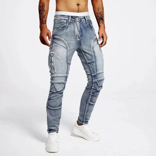 R&B | Fit Moto Jeans Aus Premium Stretch-Denim mit Panel-Nähten