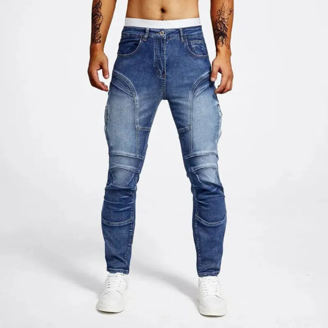 R&B | Fit Moto Jeans Aus Premium Stretch-Denim mit Panel-Nähten