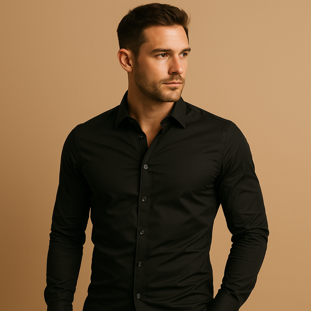 R&B | Herren-Fit-Shirt mit Reverskragen - Hemden