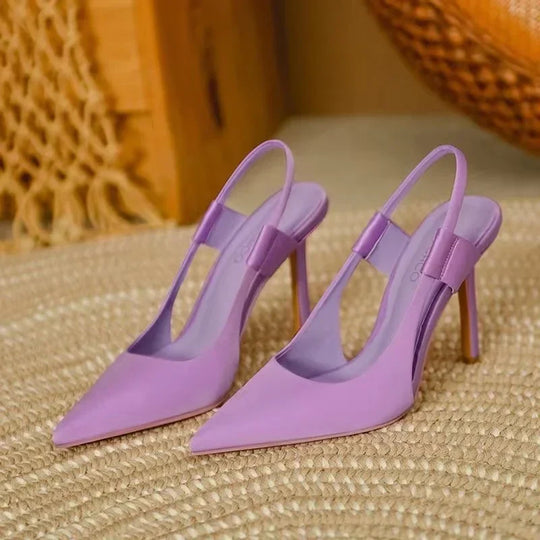 Slingback-Absätze - Spitzenzehen - Hoher Absatz - Slingback-Pumps - Damenabsätze Heidi Mode