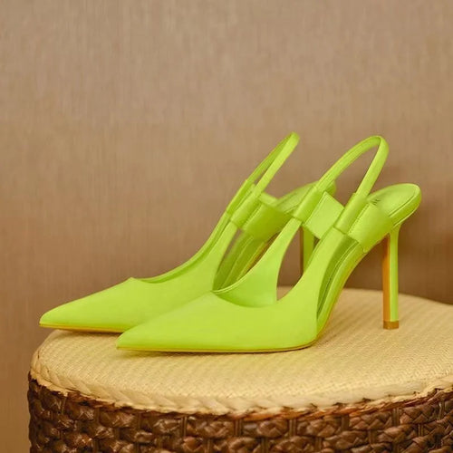 Slingback-Absätze - Spitzenzehen - Hoher Absatz - Slingback-Pumps - Damenabsätze Heidi Mode