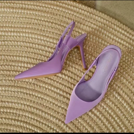 Slingback-Absätze - Spitzenzehen - Hoher Absatz - Slingback-Pumps - Damenabsätze Heidi Mode