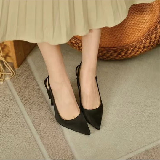 Slingback-Absätze - Spitzenzehen - Hoher Absatz - Slingback-Pumps - Damenabsätze Heidi Mode