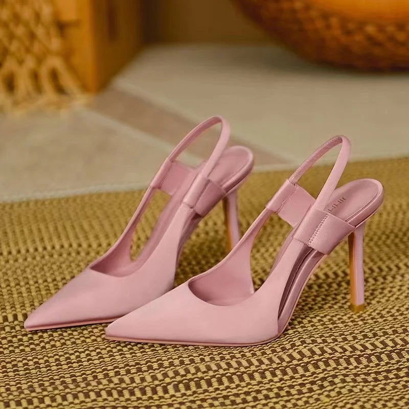 Slingback-Absätze - Spitzenzehen - Hoher Absatz - Slingback-Pumps - Damenabsätze Heidi Mode