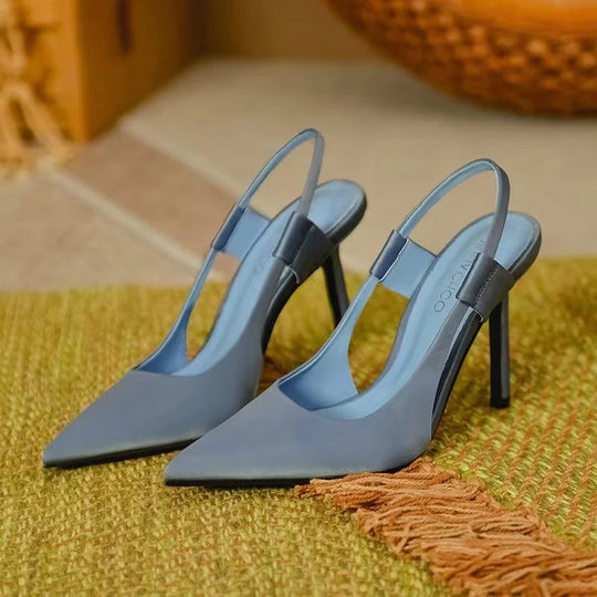 Slingback-Absätze - Spitzenzehen - Hoher Absatz - Slingback-Pumps - Damenabsätze Heidi Mode