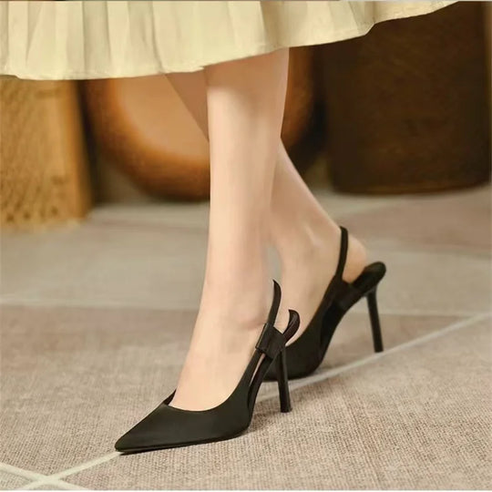 Slingback-Absätze - Spitzenzehen - Hoher Absatz - Slingback-Pumps - Damenabsätze Heidi Mode