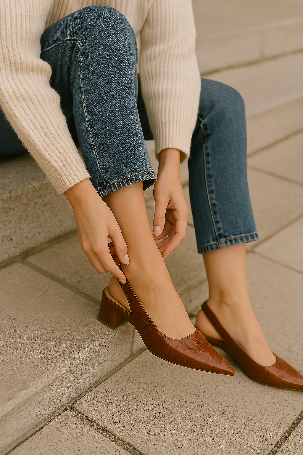 Slingback-Pumps mit Blockabsatz - Annika R&B
