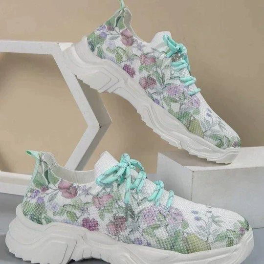 Slip-On Sneakers - Blumen - Gehen - Mesh Sneakers - Damen Schuhe R&B
