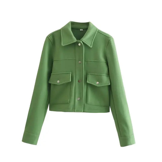R&B | Damenwolljacke mit Umlegekragen und Knopfleiste
