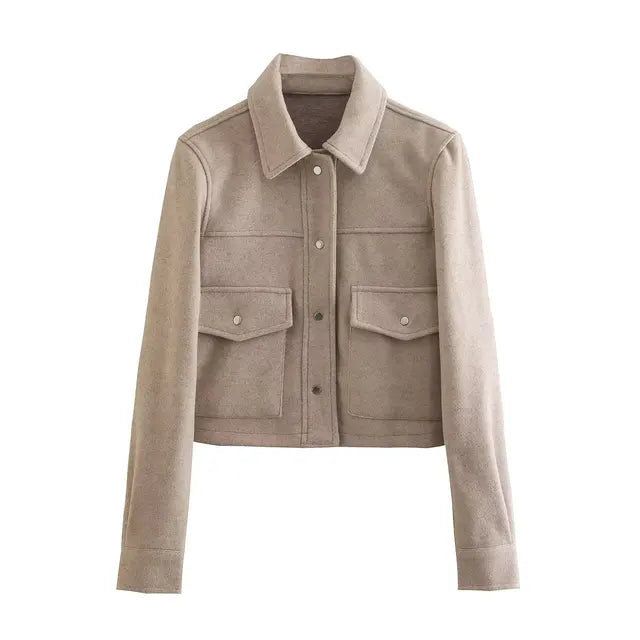 R&B | Damenwolljacke mit Umlegekragen und Knopfleiste