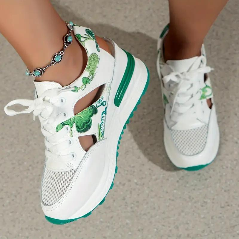 Sneaker Sandalen - Schnürschuhe - Ausschnitt - Keilabsätze - Sommerschuhe R&B