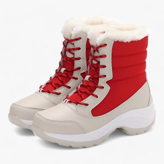Schneestiefel | Schnürsenkel | Rutschfest | Mit Pelz gefütterte Stiefel | Damen Winterstiefel R&B