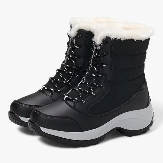 Schneestiefel | Schnürsenkel | Rutschfest | Mit Pelz gefütterte Stiefel | Damen Winterstiefel R&B