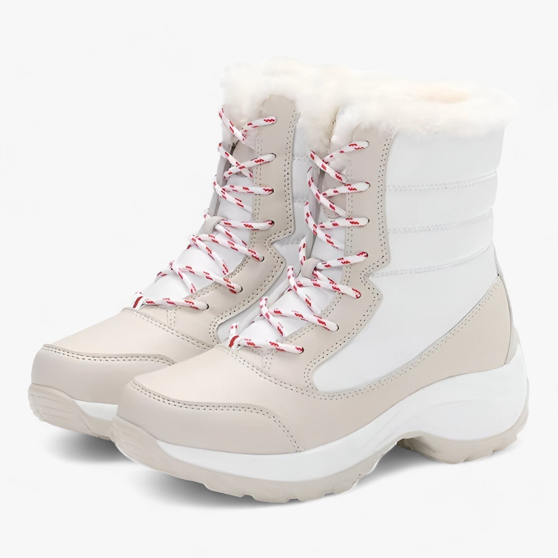 Schneestiefel | Schnürsenkel | Rutschfest | Mit Pelz gefütterte Stiefel | Damen Winterstiefel R&B