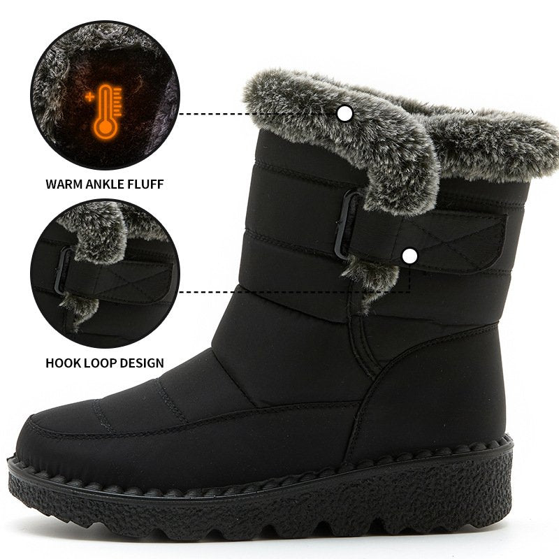 Schneestiefel | Warm | Zum Hineinschlüpfen | Mit Fell gefütterte Stiefel | Winterstiefel R&B