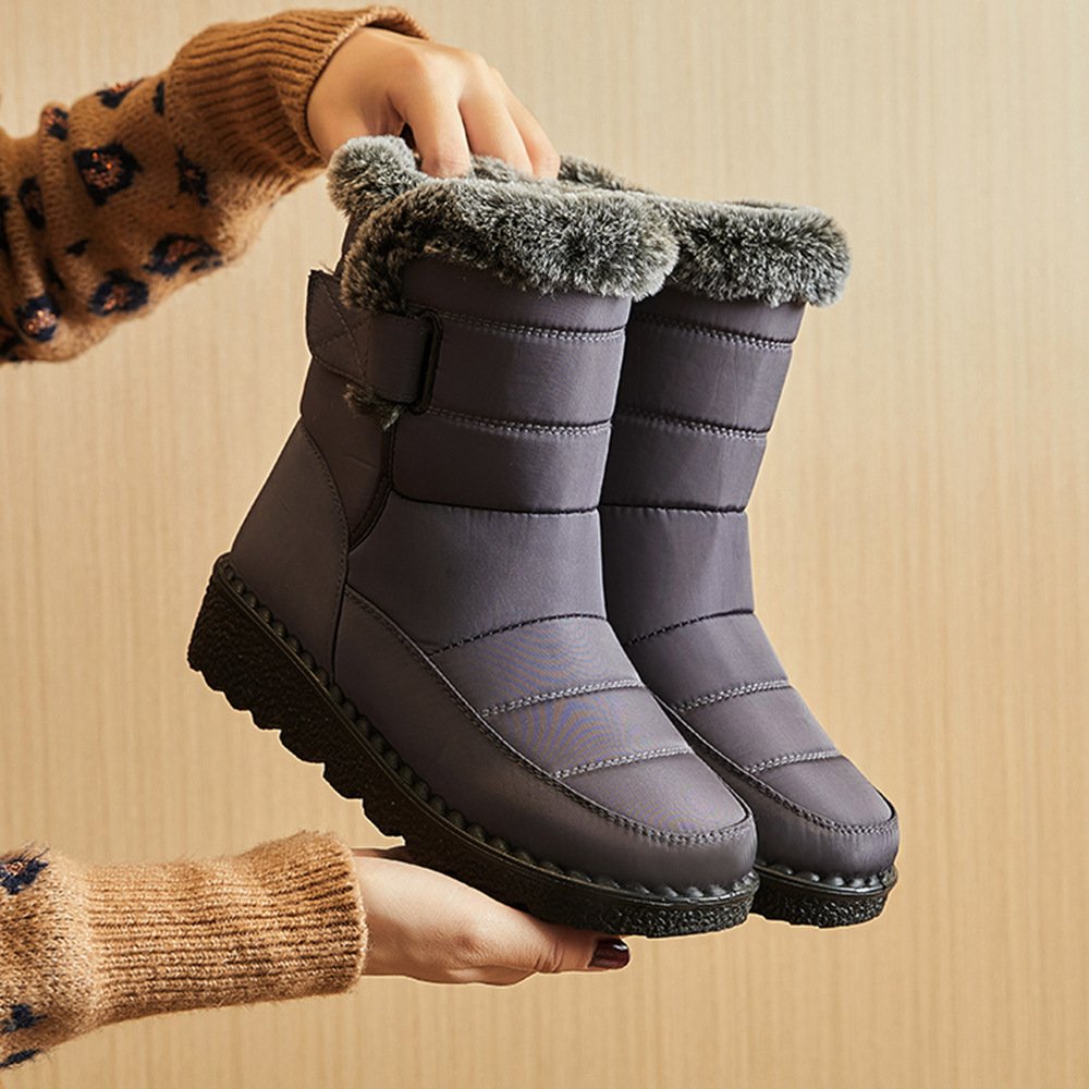 Schneestiefel | Warm | Zum Hineinschlüpfen | Mit Fell gefütterte Stiefel | Winterstiefel R&B