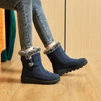 Schneestiefel | Warm | Zum Hineinschlüpfen | Mit Fell gefütterte Stiefel | Winterstiefel R&B