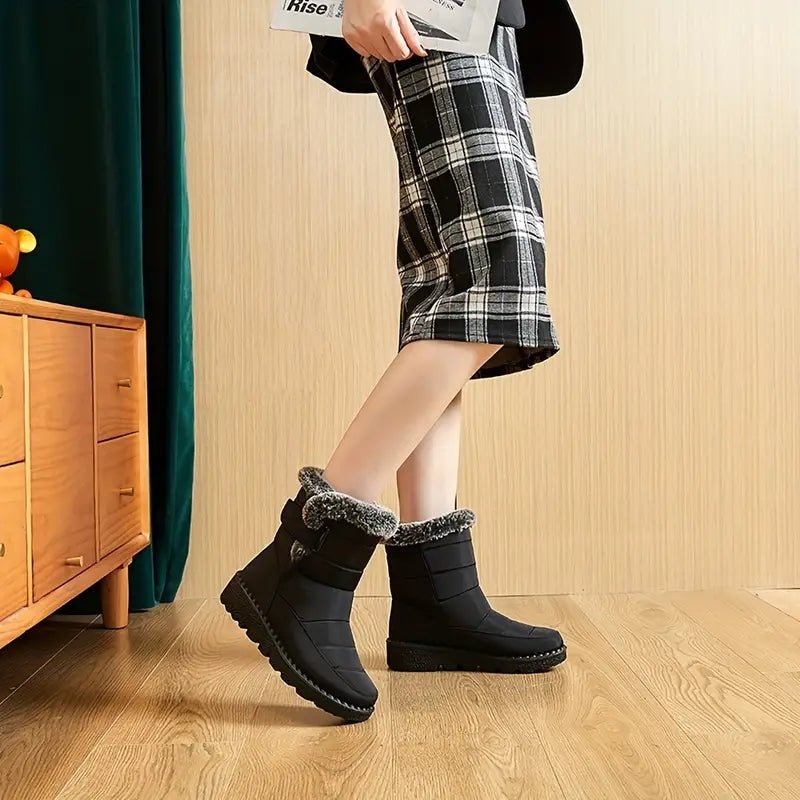Schneestiefel | Warm | Zum Hineinschlüpfen | Mit Fell gefütterte Stiefel | Winterstiefel R&B