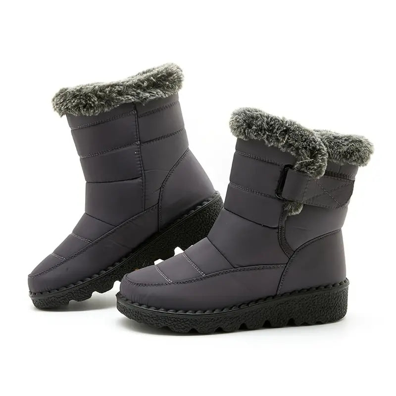 Schneestiefel | Warm | Zum Hineinschlüpfen | Mit Fell gefütterte Stiefel | Winterstiefel R&B