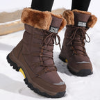 Schneestiefel | Mit Fell gefüttert | Schnürschuhe | Winterstiefel | Damenstiefel R&B
