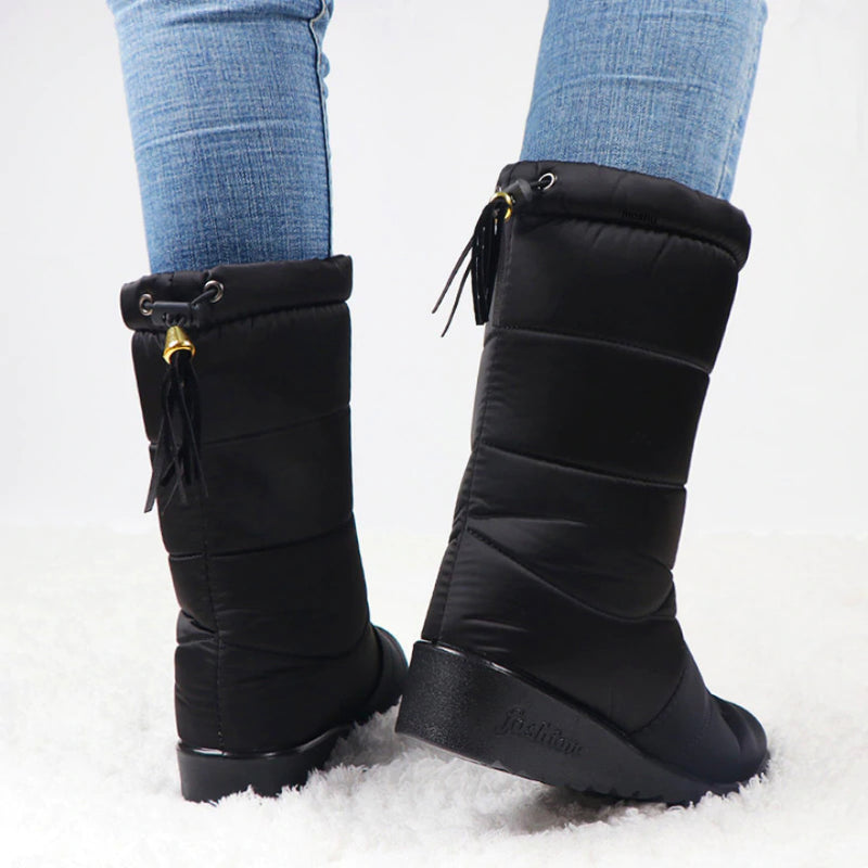 R&B | Damen Wasserdichte Winter Warme Baumwollstiefel