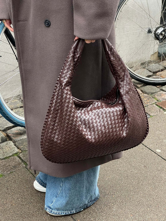 R&B | Vintage Umhängetasche Damen Geflochtene Handtasche mit Reißverschluss Im Sale