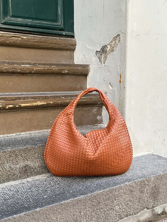 R&B | Vintage Umhängetasche Damen Geflochtene Handtasche mit Reißverschluss Im Sale