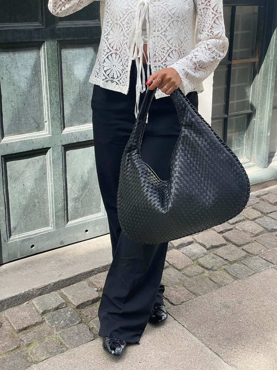 R&B | Vintage Umhängetasche Damen Geflochtene Handtasche mit Reißverschluss Im Sale