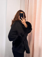R&B | Mantel mit Kunstfellbesatz Eleganter Winter Kurzmantel