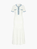 R&B | Maxi-Kleid - Dekorative Strick mit Fransen-Denim-Einsatz