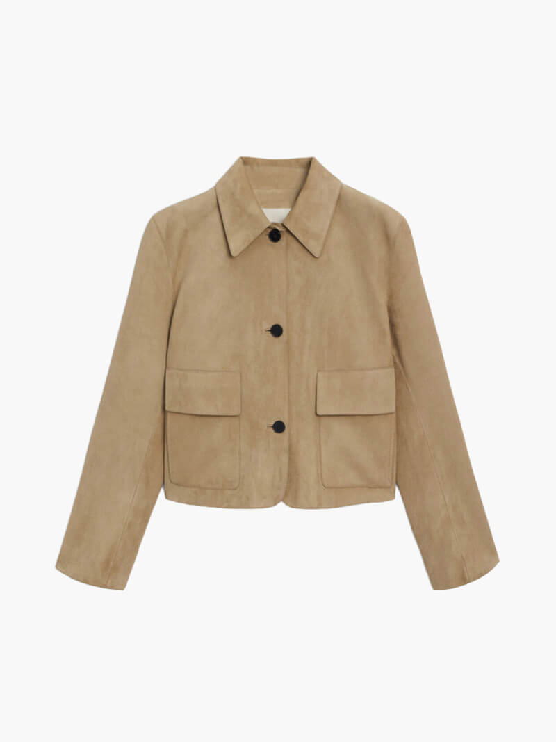 R&B | Wildlederjacke Klassische Kurzjacke mit Taschen