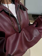R&B | Cropped Zip up Jacke Übergröße Kragen Street Style