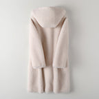 R&B | Warme Damen Teddyjacke mit Kapuze und Knöpfen