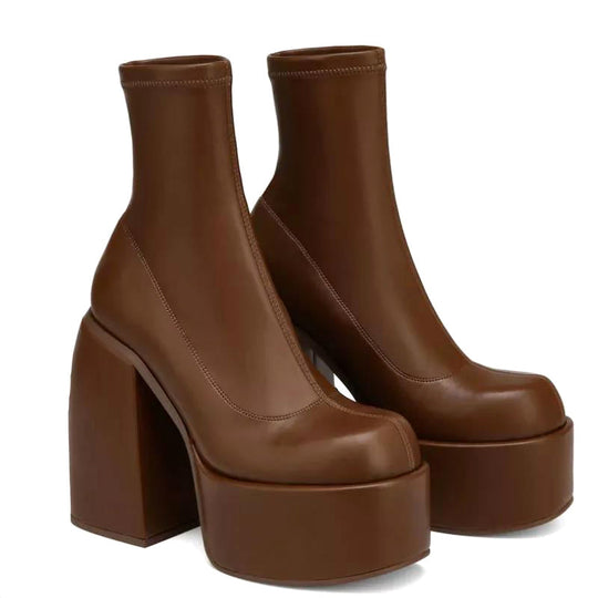 R&B | Plattform Stiefel – High Heel – Sock Fit – Chunky Sohle – Modisch Vorwärts