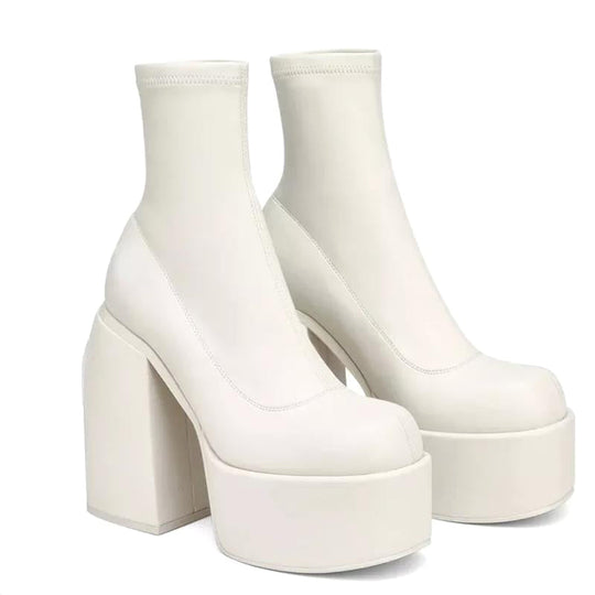 R&B | Plattform Stiefel – High Heel – Sock Fit – Chunky Sohle – Modisch Vorwärts