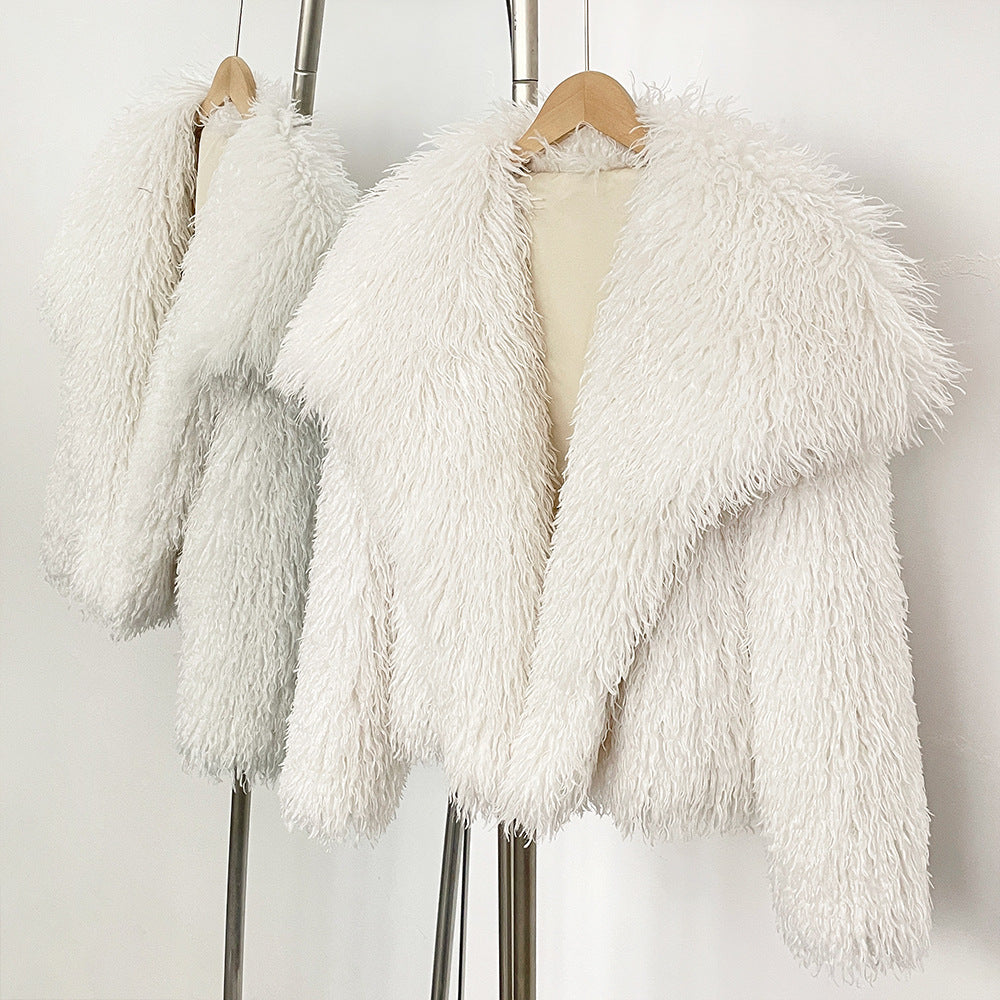 R&B | Gemütlicher Curl Kunstpelz Mantel