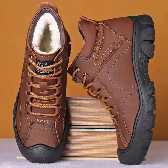 R&B | Herren Winterstiefel aus wasserdichtem Leder mit rutschfester Sohle