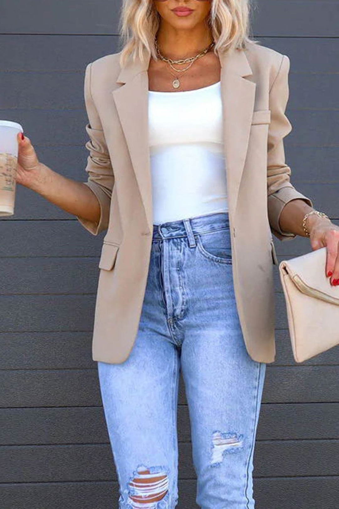 R&B | Mittellanger Blazer mit Revers