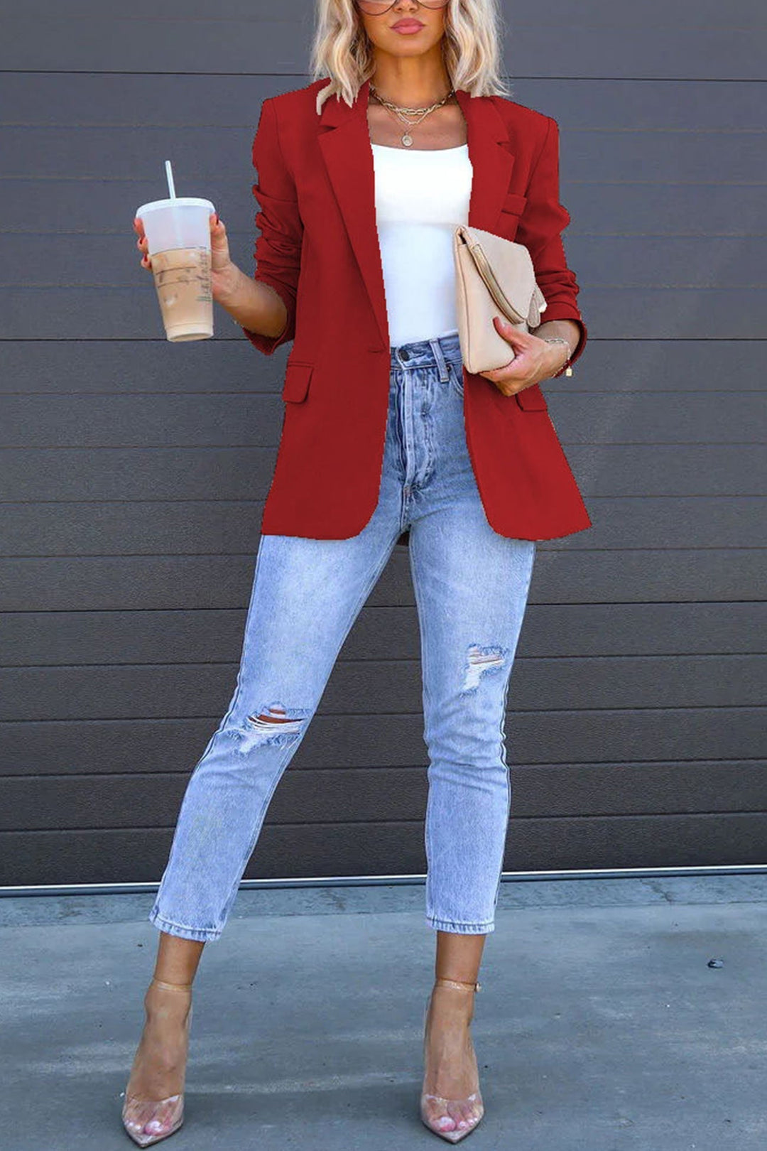 R&B | Mittellanger Blazer mit Revers