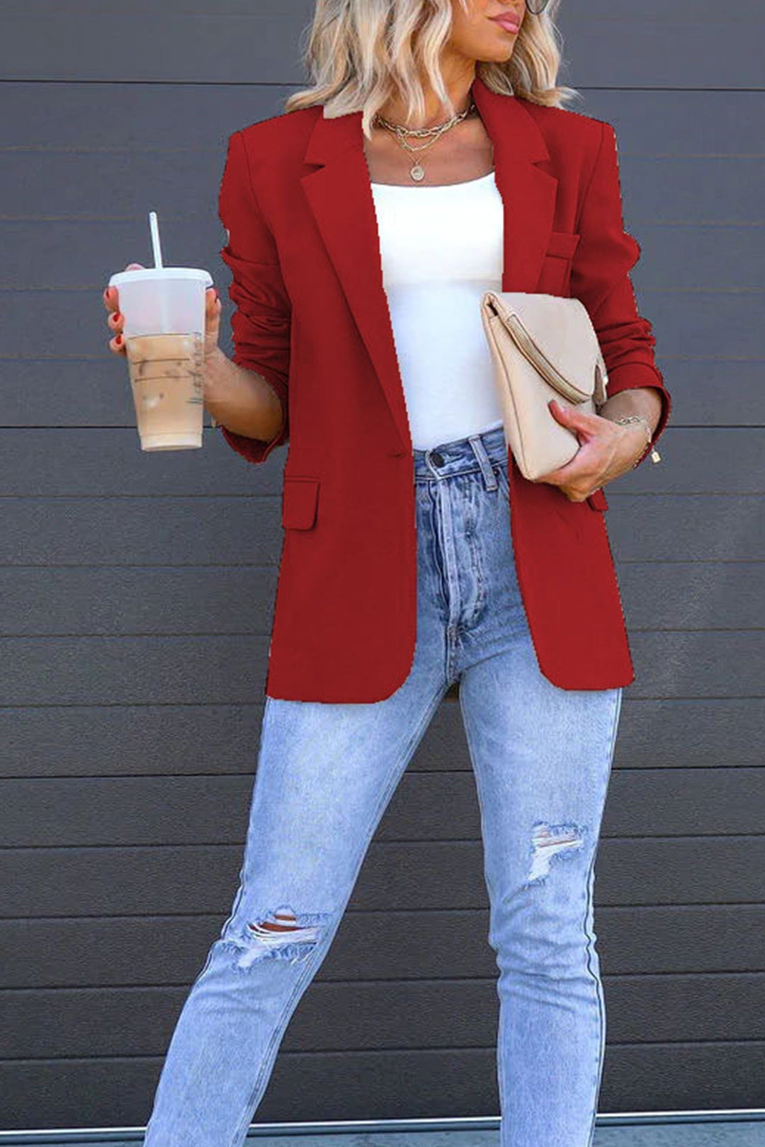 R&B | Mittellanger Blazer mit Revers